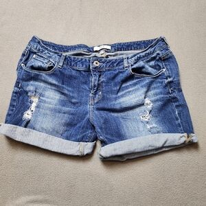 Dex denim shorts Distressed Rolled Cuff Sz 32